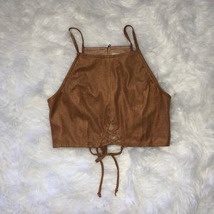 Suede Crop Top